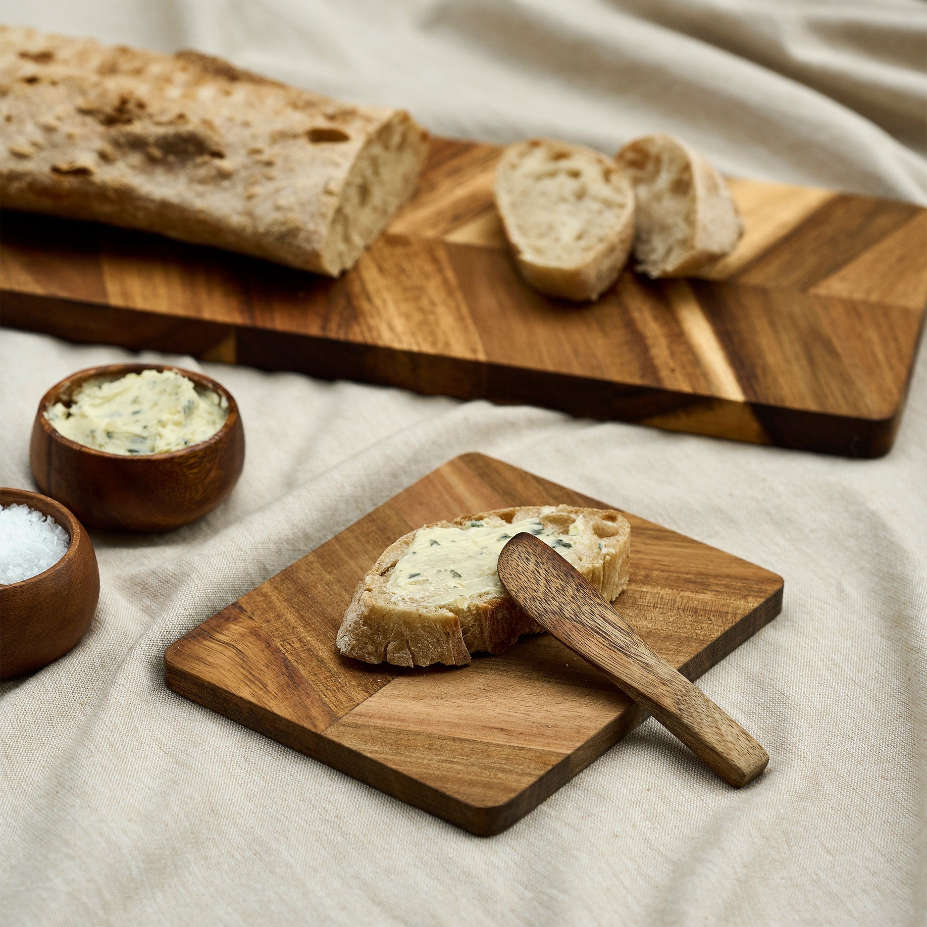 Frühstücksbretter aus Akazienholz 4 Stk.